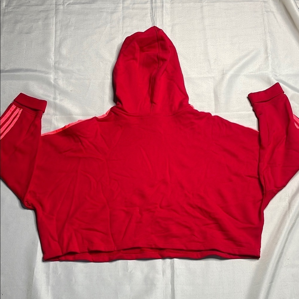 Adidas Red Hoodie with Classic 3 Stripes - Picture 8 of 8
